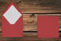 [16404036] Briefhüllen mit Seidenfutter 164x164 mm Nassklebend Rot gerippt 100 g/qm